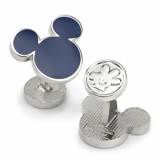 Disney Men's Mickey Mouse Silhouette Blue Cufflinks 3 Disney Men's Mickey Mouse Silhouette Blue Cufflinks
