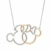 Disney's Mickey & Minnie Mouse Sterling Silver Cubic Zirconia Two-Tone Necklace -Disney Sales Store unnamed file 6648