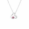 Disney Fine Silver Plated Pink Crystal Mickey Mouse Pendant Necklace -Disney Sales Store unnamed file 6656