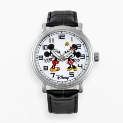 Disney's Mickey & Minnie Mouse Men's Leather Watch