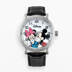 Disney's Mickey & Minnie Mouse Men's Leather Watch
