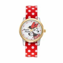 Disney's Minnie Mouse Women's Two Tone Polka Dot Reversible Watch Red White