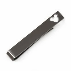 Disney Men's Mickey Mouse Cut Out Black Tie Bar