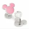 Disney Men's Mickey Mouse Silhouette Pink Cufflinks -Disney Sales Store unnamed file 6783