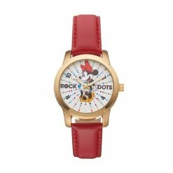 Disney's Minnie Mouse "Rock The Dots" Women's Leather Watch