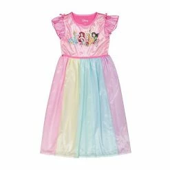 Toddler Girl Disney Princess Cinderella, Ariel, Rapunzel, & Mulan Party Fantasy Nightgown