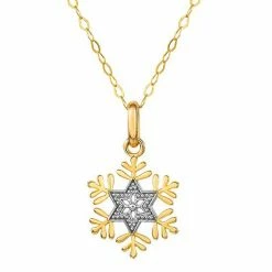 Disney's Frozen 14k Gold Snowflake Pendant Necklace