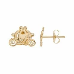 Disney's Cinderella 14k Gold Carriage Stud Earrings