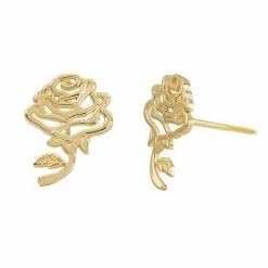 Disney's Beauty & The Beast 14k Gold Belle Rose Stud Earrings
