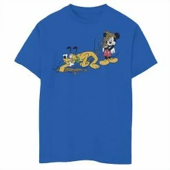 Disney's Mickey & Friends Boys 8-20 Mickey & Pluto Digging Graphic Tee Athletic Heather