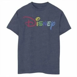 Disney Boys 8-20 Rainbow Logo Tee Navy Heather