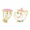 Disney's Beauty & The Beast 18k Gold Over Silver Enameled Mrs. Potts & Chip Mismatched Stud Earrings