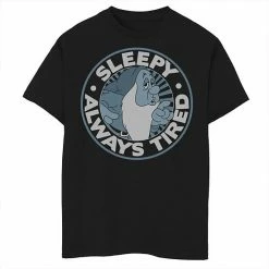 Disney's Snow White & The Seven Drawfs Boys 8-20 Sleepy Always Tired Circle Graphic Tee