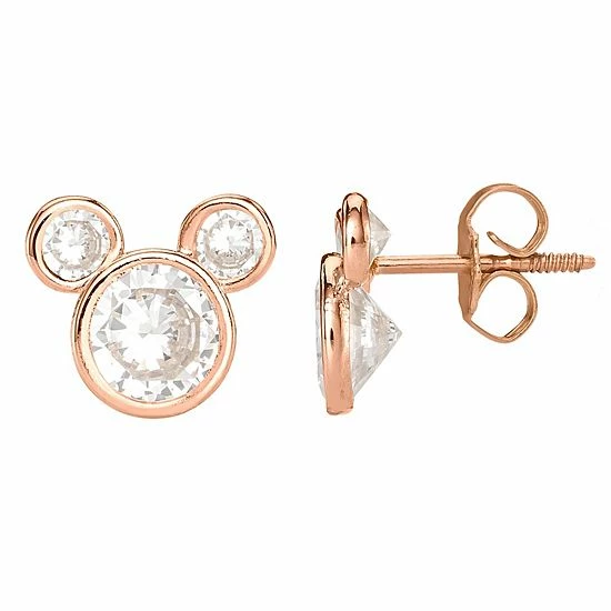 Disney's Mickey Mouse 10k Rose Gold Cubic Zirconia Stud Earrings Disney's Mickey Mouse 10k Rose Gold Cubic Zirconia Stud Earrings -Disney Sales Store unnamed file 7001