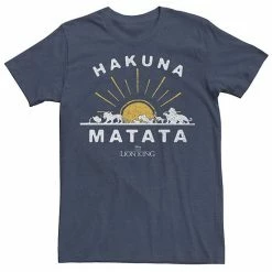 Men's Disney The Lion King Hakuna Matata Sunrise Horizon Tee Navy Heather