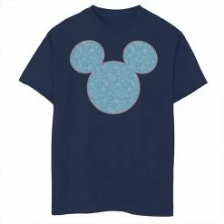 Disney's Mickey Mouse & Friends Boys 8-20 Mickey Blue Paisley Fill Graphic Tee