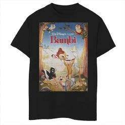 Disney's Bambi Boys 8-20 Friendships Poster Graphic Tee Black
