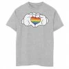 Disney's Mickey Mouse Boys 8-20 Rainbow Fill Heart Shaped Hands Graphic Tee Athletic Heather -Disney Sales Store unnamed file 7061