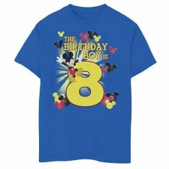 Disney's Mickey & Friends Boys 8-20 8 Year Old Birthday Boy Graphic Tee Royal