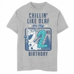 Disney's Frozen Boys 8-20 Olaf Chillin' On My 2nd Birthday Graphic Tee Athletic Heather -Disney Sales Store unnamed file 7081