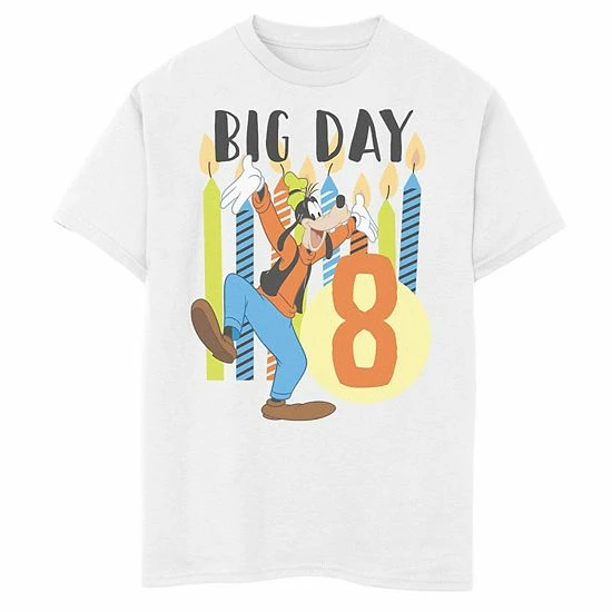 Disney's Mickey Mouse & Goofy Boys 8-20 Candles Eight Birthday Graphic Tee Disney's Mickey Mouse & Goofy Boys 8-20 Candles Eight Birthday Graphic Tee -Disney Sales Store unnamed file 7100