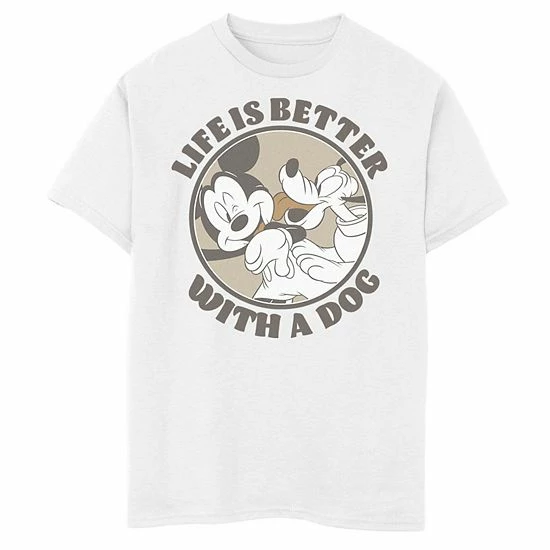 Disney's Mickey And Friends Boys 8-20 Life Is Better With A Dog Tee Disney's Mickey And Friends Boys 8-20 Life Is Better With A Dog Tee -Disney Sales Store unnamed file 7102
