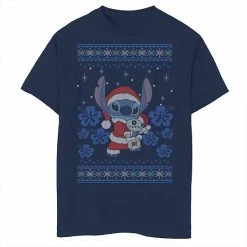 Disney's Lilo & Stitch Boys 8-20 Christmas Stitch Sweater Style Graphic Tee