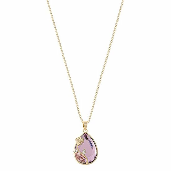Disney's Beauty & The Beast Kids' 18k Gold Plated Crystal Rose Pendant Necklace 3 Disney's Beauty & The Beast Kids' 18k Gold Plated Crystal Rose Pendant Necklace