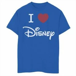 Disney Boys 8-20 I Love Disney Heart Logo Tee Royal