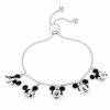 Disney's Mickey Mouse Multi Head Charm Adjustable Bracelet Silver Tone -Disney Sales Store unnamed file 716