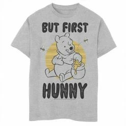 Disney's Winnie The Pooh Boys 8-20 But First Hunny, Honey Graphic Tee Athletic Heather