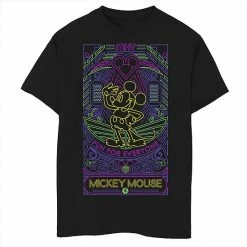 Disney's Mickey Mouse Boys 8-20 Fun For Everyone Neon Line Art Graphic Tee