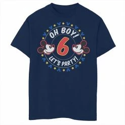 Disney's Mickey & Friends Boys 8-20 Oh Boy Let's Party 6th Birthday Graphic Tee
