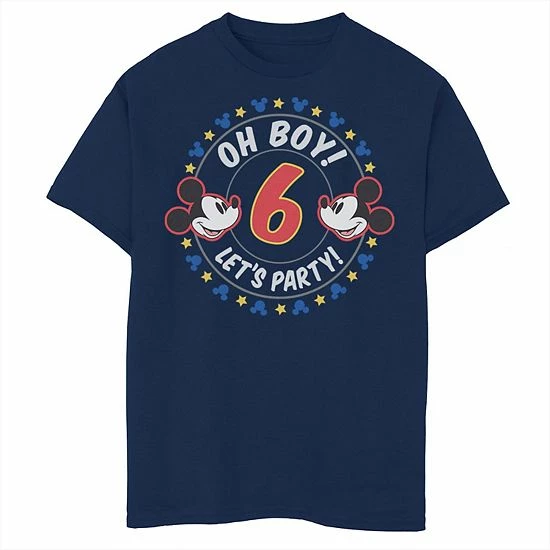 Disney's Mickey & Friends Boys 8-20 Oh Boy Let's Party 6th Birthday Graphic Tee Disney's Mickey & Friends Boys 8-20 Oh Boy Let's Party 6th Birthday Graphic Tee -Disney Sales Store unnamed file 7179