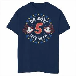 Disney's Mickey & Friends Boys 8-20 Oh Boy Let's Party 5th Birthday Graphic Tee