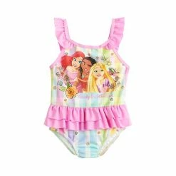 Toddler Girl Disney Princesses "Ready For Whatever" Ruffle Detail One-Piece Swimsuit