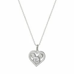 Kids' Disney's Mickey Mouse Cubic Zirconia Heart Pendant Necklace