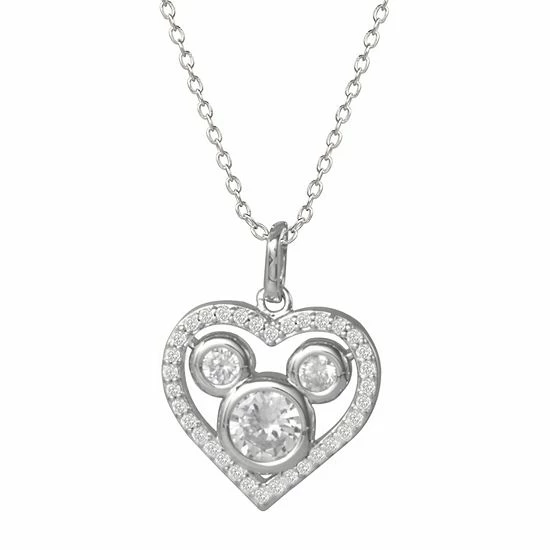 Kids' Disney's Mickey Mouse Cubic Zirconia Heart Pendant Necklace Kids' Disney's Mickey Mouse Cubic Zirconia Heart Pendant Necklace -Disney Sales Store unnamed file 767
