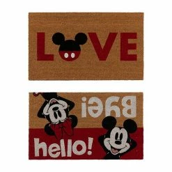 Disney Mickey Mouse Love Hello Bye 2-pack Coir Doormat Set