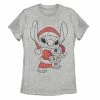 Juniors' Disney's Lilo & Stitch Christmas Stitch Santa Claus Portrait Graphic Tee