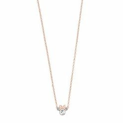 Disney's Minnie Mouse Rose Gold Tone Crystal Necklace