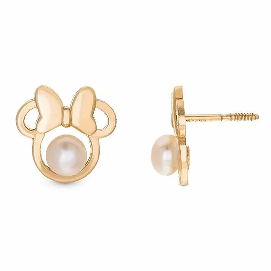 Disney's Minnie Mouse 14k Gold Pearl Stud Earrings Disney's Minnie Mouse 14k Gold Pearl Stud Earrings -Disney Sales Store unnamed file 846