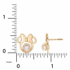 Disney's Minnie Mouse 14k Gold Pearl Stud Earrings 4 Disney's Minnie Mouse 14k Gold Pearl Stud Earrings -Disney Sales Store unnamed file 848