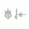 Disney Princess Sterling Silver Cubic Zirconia Birthstone Tiara Stud Earrings Silver Tone May -Disney Sales Store unnamed file 893