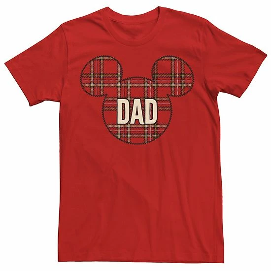 Men's Disney Mickey And Friends Christmas Plaid Mickey Dad Tee Red Men's Disney Mickey And Friends Christmas Plaid Mickey Dad Tee Red -Disney Sales Store unnamed file 914