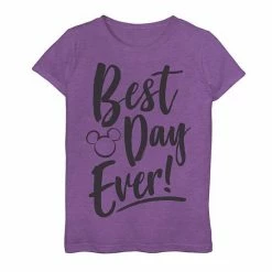 Disney Girls 7-16 Park Best Day Every Mickey Head Silhouette Graphic Tee Purple -Disney Sales Store unnamed file 926