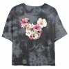 Juniors' Disney Mickey Mouse & Friends Mickey Floral Fill Wash Crop Tee